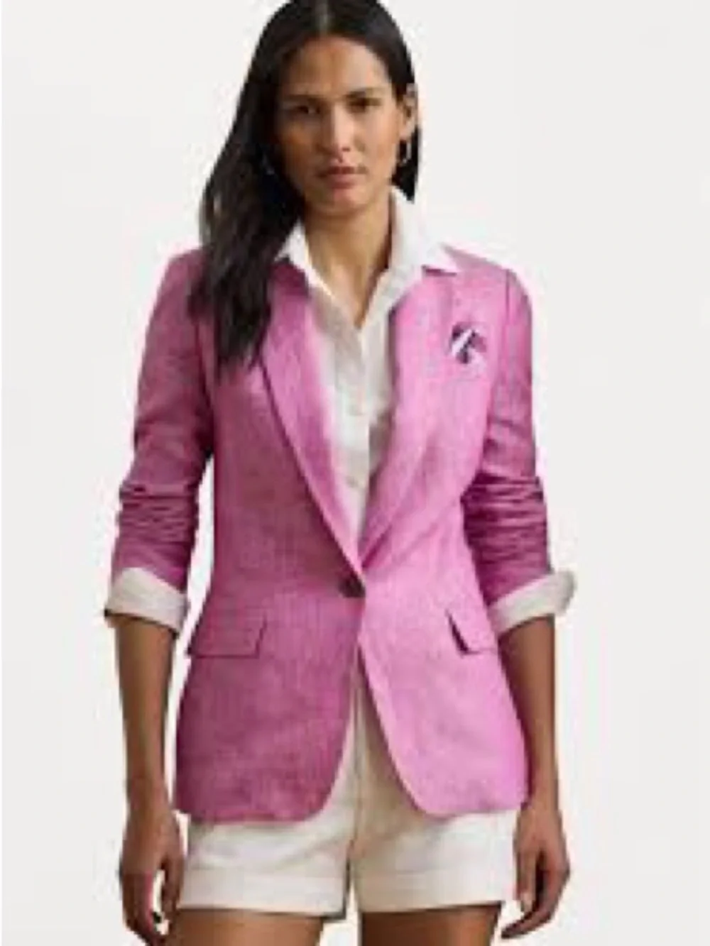 Ralph Lauren women’s Pink Single-Button Tailored Blazer